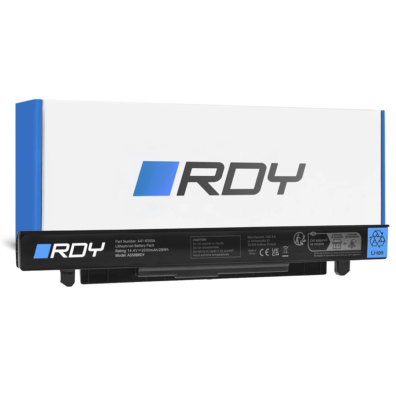 RDY Laptop Battery A41-X550A for Asus A550 F550J F550L R510 R510C R510J R510JK R510L R510CA X550 X550C X550CA X550CC X550L