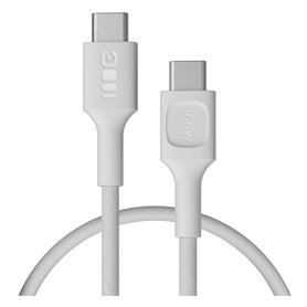 USB-C cable 0.3m 100W Greencell PowerStream Fast Charging PD Snow White