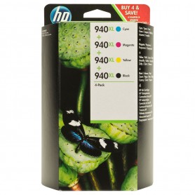 HP 940XL 4-pack High Yield Black/Cyan/Magenta/Yellow Original Ink Cartridges