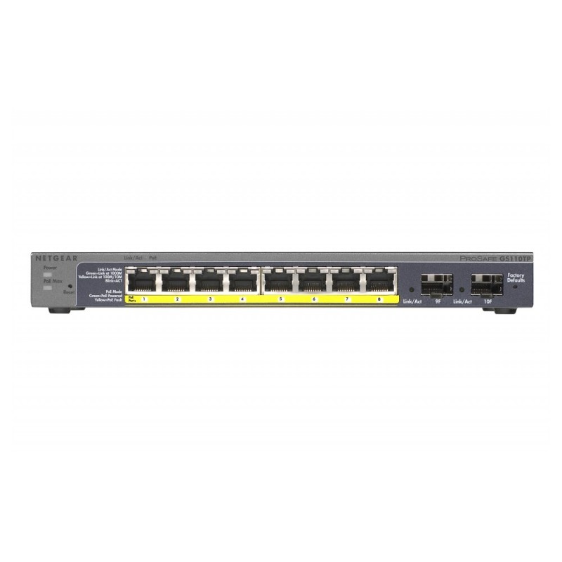 Netgear GS110TP managed Gigabit Ethernet (10/100/1000) Power over Ethernet (PoE) support black