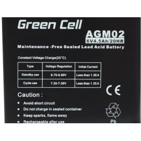 Green Cell Gel Batterie AGM 6V 4.5Ah